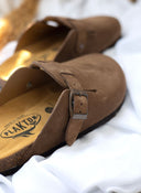 Clogs ανατομικά από δέρμα καστόρι Plakton 181539 - Τάουπε - thefashionproject.gr - Plakton