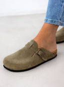 Clogs ανατομικά από δέρμα καστόρι Plakton 181539 - Χακί ανοιχτό - thefashionproject.gr - Plakton