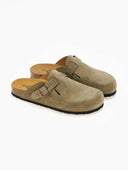 Clogs ανατομικά από δέρμα καστόρι Plakton 181539 - Χακί ανοιχτό - thefashionproject.gr - Plakton
