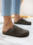 Clogs ανατομικά από δέρμα καστόρι Plakton 181539 - Χακί - thefashionproject.gr - Plakton
