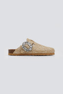 Clogs από ψάθα με πέτρες Take me - Μπεζ - thefashionproject.gr - Take me