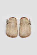 Clogs από ψάθα με πέτρες Take me - Μπεζ - thefashionproject.gr - Take me