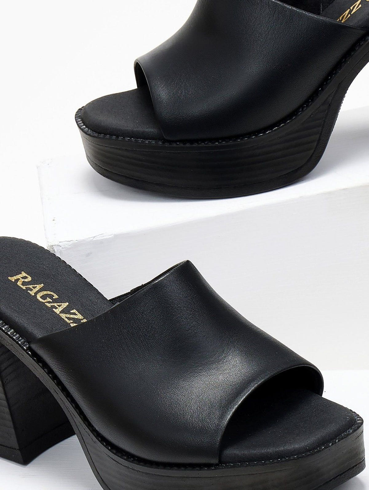 Clogs δερμάτινα Ragazza 0920 - Μαύρο - thefashionproject.gr - RAGAZZA