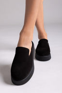 Clogs καστόρινα flatforms Iris - Μαύρο - thefashionproject.gr - IRIS
