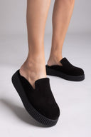Clogs καστόρινα flatforms Iris - Μαύρο - thefashionproject.gr - IRIS