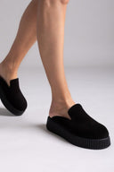Clogs καστόρινα flatforms Iris - Μαύρο - thefashionproject.gr - IRIS