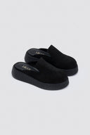 Clogs καστόρινα flatforms Iris - Μαύρο - thefashionproject.gr - IRIS