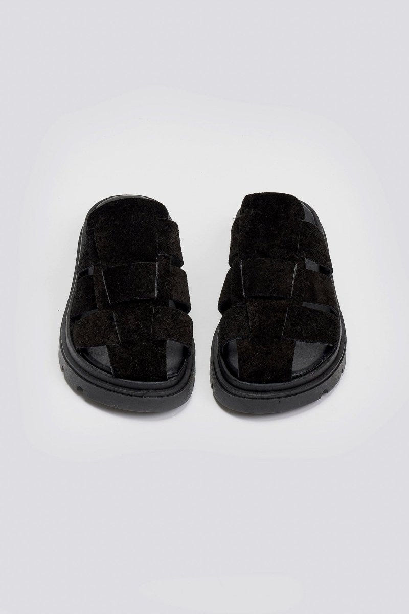 Clogs καστόρινα flatforms Tfp - Μαύρο - thefashionproject.gr - TFP