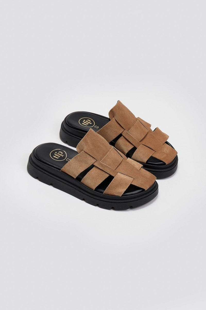 Clogs καστόρινα flatforms Tfp - Τάουπε - thefashionproject.gr - TFP
