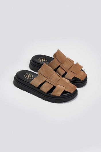 Clogs καστόρινα flatforms Tfp - Τάουπε - thefashionproject.gr - TFP