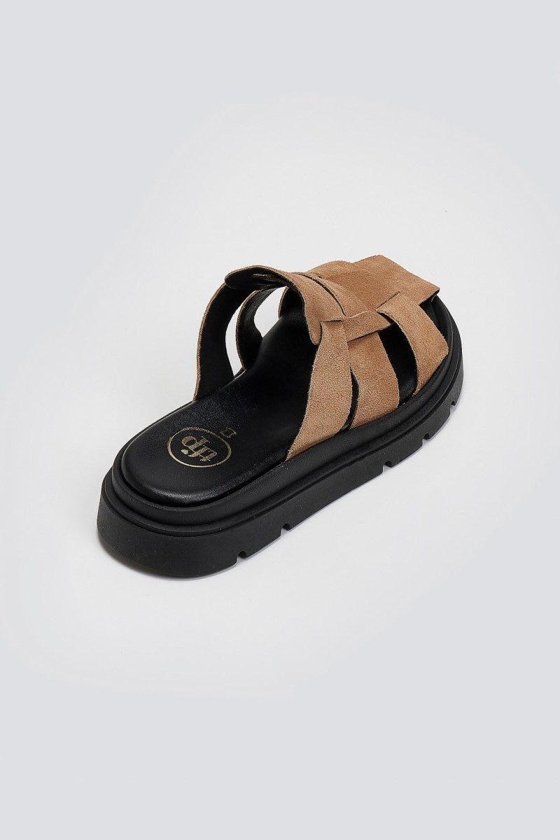 Clogs καστόρινα flatforms Tfp - Τάουπε - thefashionproject.gr - TFP