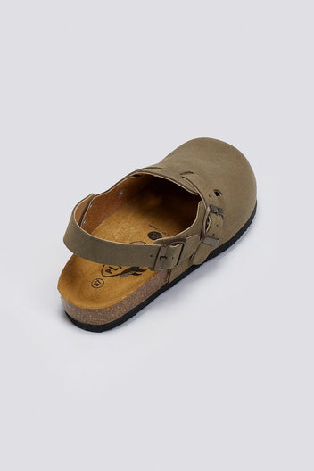 Clogs καστόρινα με λουράκι Plakton 181546 - Χακί ανοιχτό - thefashionproject.gr - Plakton
