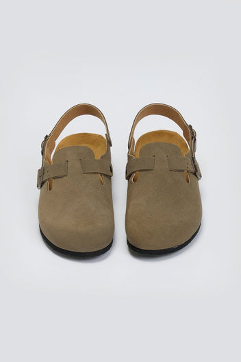 Clogs καστόρινα με λουράκι Plakton 181546 - Χακί ανοιχτό - thefashionproject.gr - Plakton