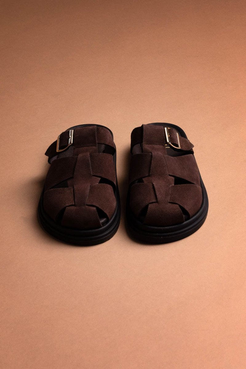 Clogs καστόρινα με τοκά Estil - Καφέ - thefashionproject.gr - Estil