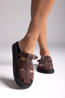 Clogs καστόρινα με τοκά Estil - Καφέ - thefashionproject.gr - Estil