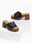 Clogs με τρουκς στη σόλα - Μαύρο - thefashionproject.gr - The Fashion Project