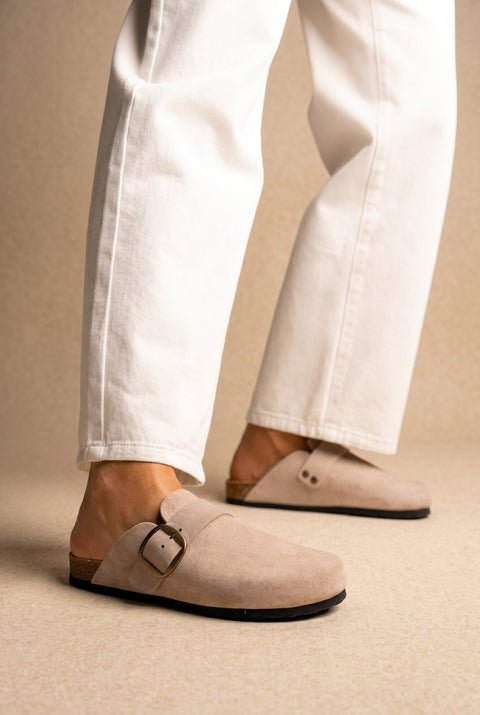 Clogs με πάτο Memory Foam - Μπεζ Σουέντ