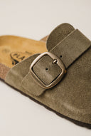 Plakton - Clogs Memory Foam Footbed - Khaki Green Suede
