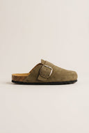 Plakton - Clogs Memory Foam Footbed - Khaki Green Suede