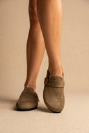 Plakton - Clogs Memory Foam Footbed - Khaki Green Suede
