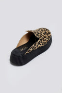 Clogs ponyskin flatforms με print Iris - Leopard - thefashionproject.gr - IRIS