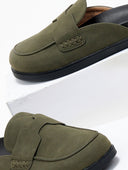 Clogs suede με ανατομικό πάτο - Λαδί - thefashionproject.gr - The Fashion Project