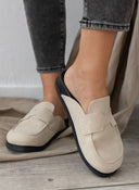 Clogs suede με ανατομικό πάτο - Μπεζ - thefashionproject.gr - The Fashion Project