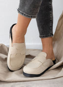 Clogs suede με ανατομικό πάτο - Μπεζ - thefashionproject.gr - The Fashion Project