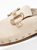 Clogs suede με μεταλλικά τρουκς - Μπεζ - thefashionproject.gr - Stephan