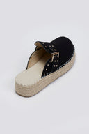 Clogs suede με σχοινί στη σόλα - Μαύρο - thefashionproject.gr - Bellucci