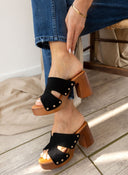 Clogs suede με τρουκς ERYNN - Μαύρο - thefashionproject.gr - ERYNN