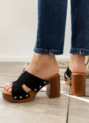 Clogs suede με τρουκς ERYNN - Μαύρο - thefashionproject.gr - ERYNN