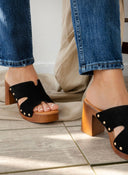 Clogs suede με τρουκς ERYNN - Μαύρο - thefashionproject.gr - ERYNN