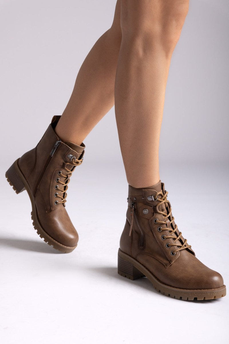 Combat Ankle Boots Refresh 172241 - Taupe Matte - thefashionproject.gr - Refresh