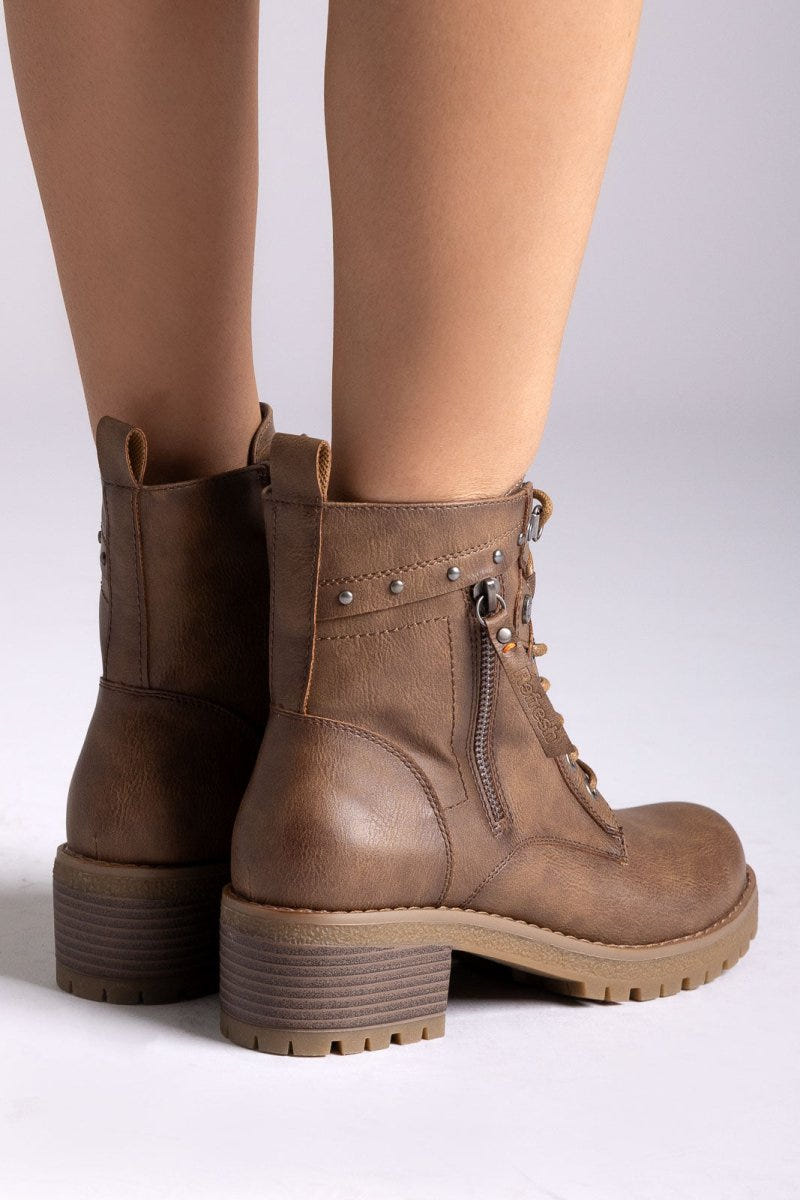 Combat Ankle Boots Refresh 172241 - Taupe Matte - thefashionproject.gr - Refresh
