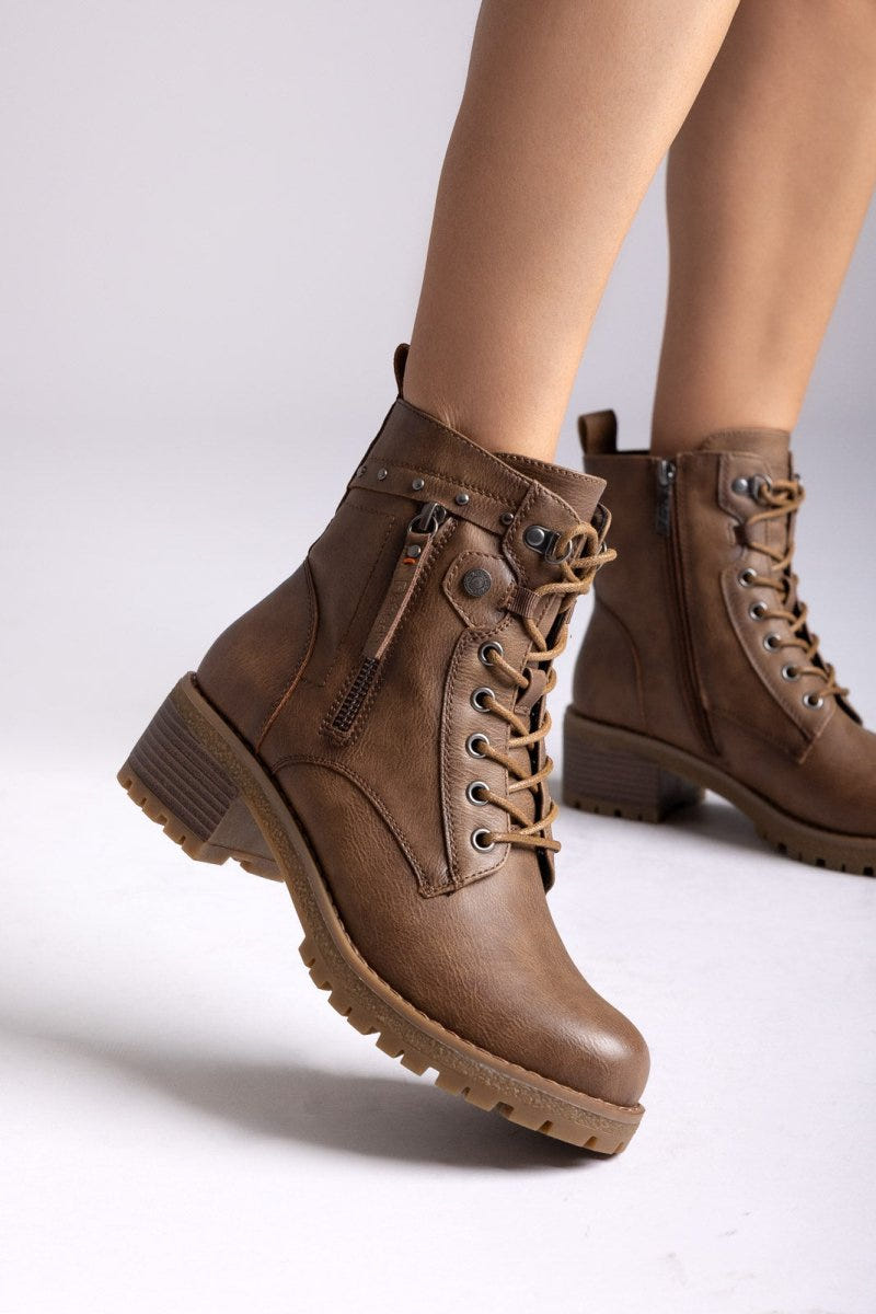 Combat Ankle Boots Refresh 172241 - Taupe Matte - thefashionproject.gr - Refresh