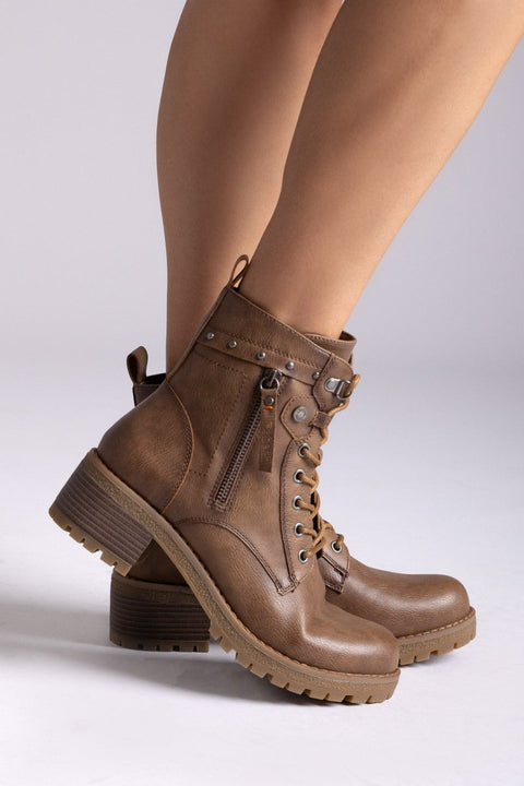 Combat Ankle Boots - Taupe Matte