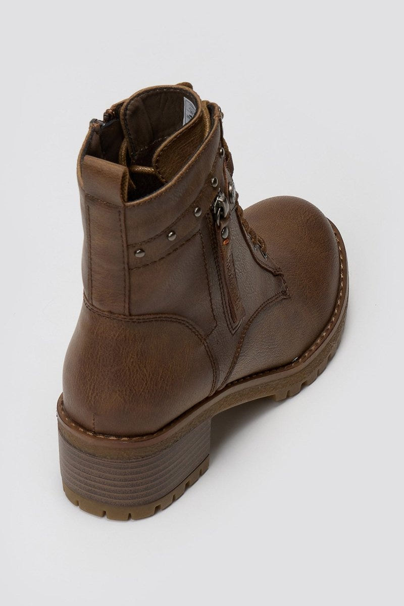 Combat Ankle Boots Refresh 172241 - Taupe Matte - thefashionproject.gr - Refresh