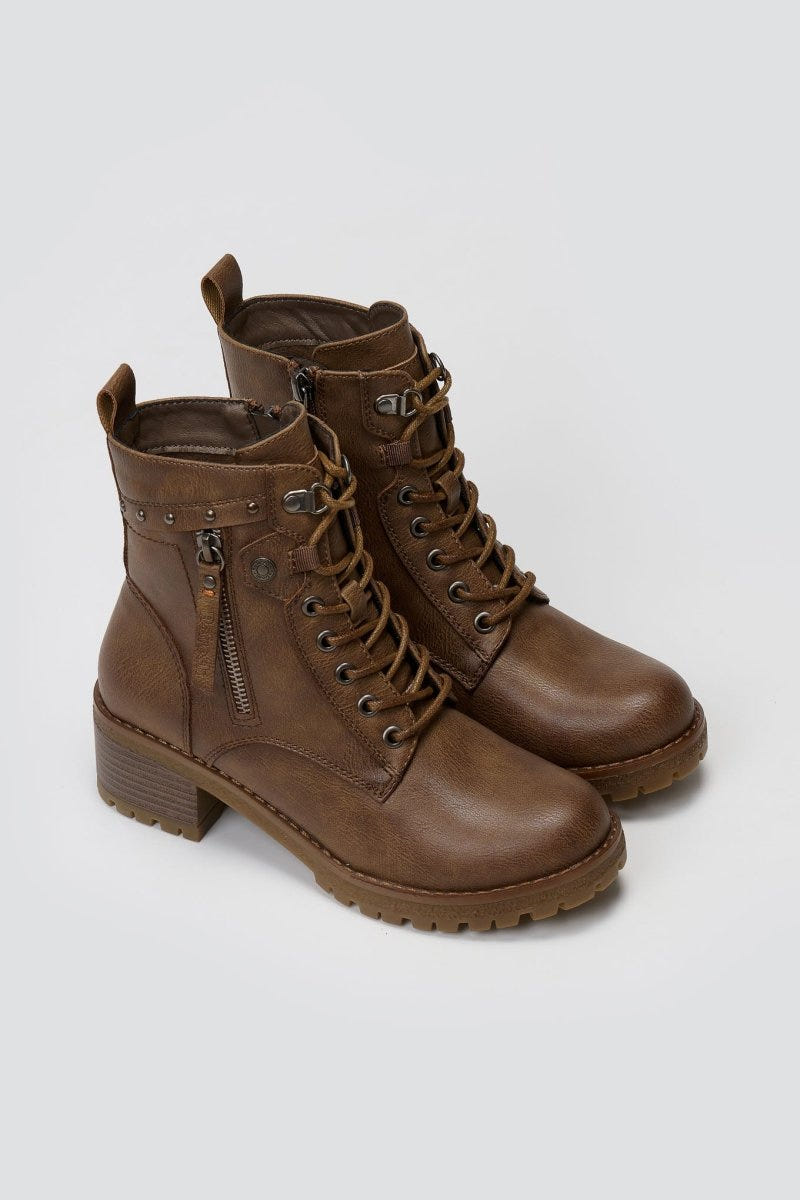 Combat Ankle Boots Refresh 172241 - Taupe Matte - thefashionproject.gr - Refresh