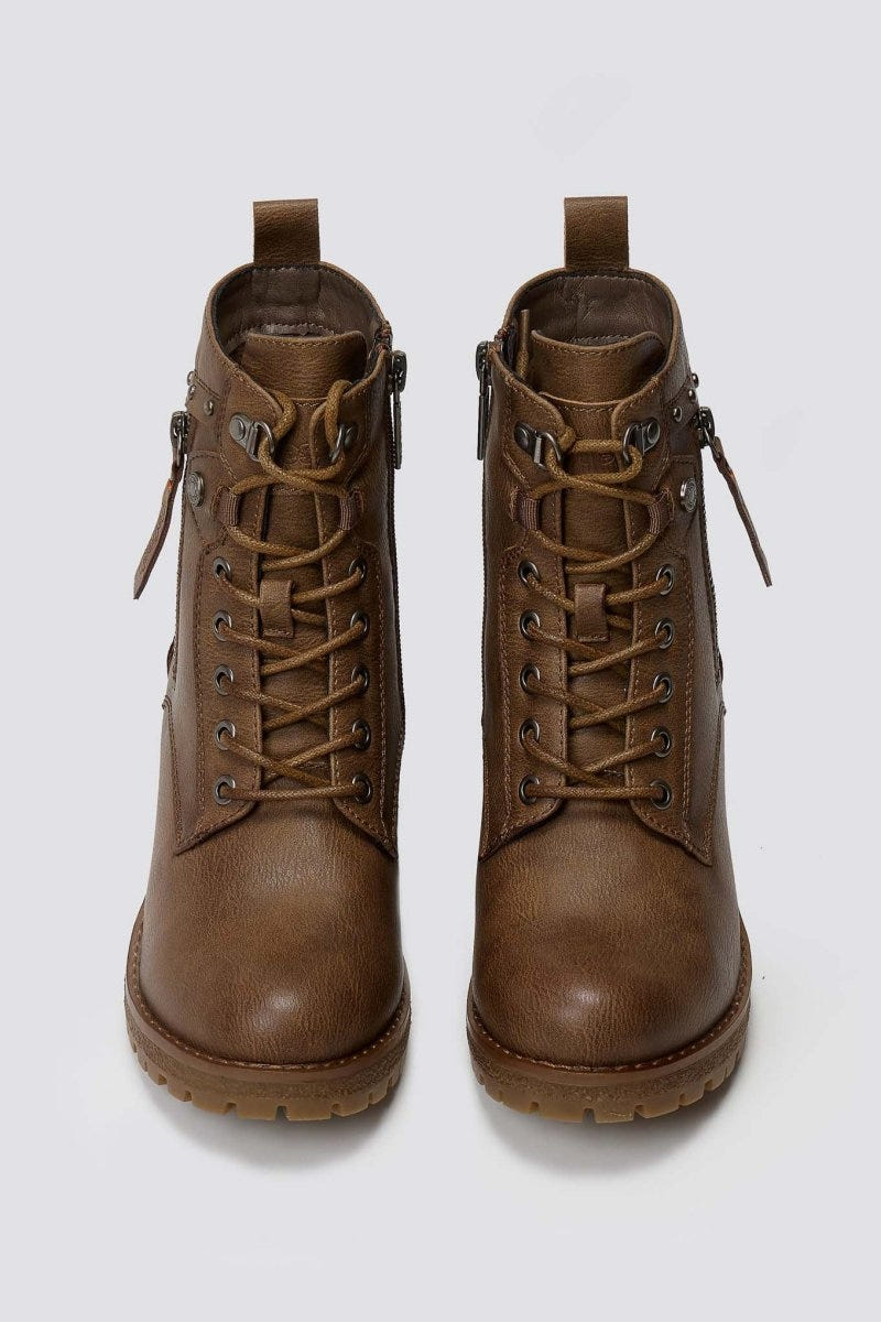 Combat Ankle Boots Refresh 172241 - Taupe Matte - thefashionproject.gr - Refresh