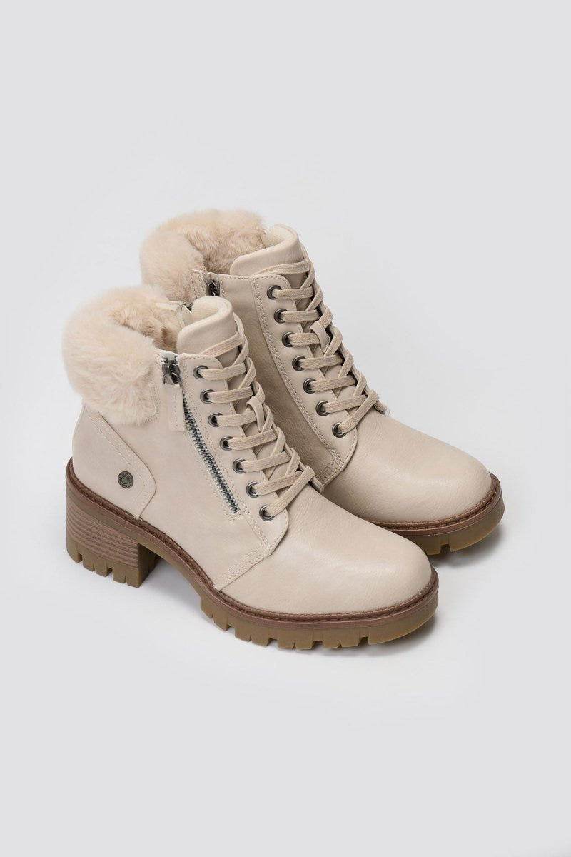 Combat Ankle Boots Refresh 172911 - Beige Matte - thefashionproject.gr - Refresh