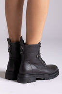 Combat Ankle Boots Refresh 173017 - Black Matte - thefashionproject.gr - Refresh