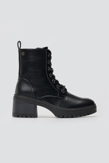 Xti Footwear - Combat Ankle Boots - Black Matte