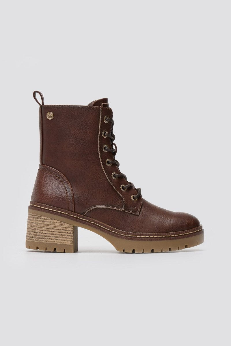 Xti Footwear - Combat Ankle Boots - Brown Matte