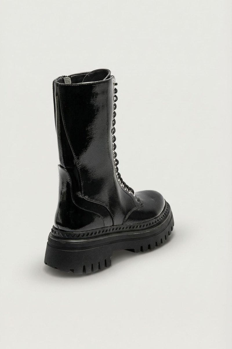 Combat Boots - Black Patent - thefashionproject.gr - MARQUIIZ
