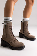 Combat Boots Dryflex RAGAZZA 0215 - Taupe Suede - thefashionproject.gr - RAGAZZA