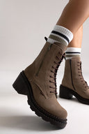 Combat Boots Dryflex RAGAZZA 0215 - Taupe Suede - thefashionproject.gr - RAGAZZA