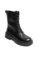 Combat Boots Lace Up - Black Matte - thefashionproject.gr - MARQUIIZ