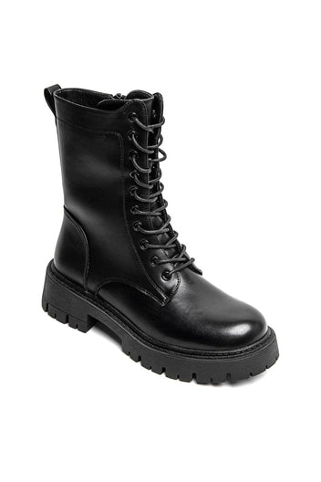 Combat Boots Lace Up - Black Matte - thefashionproject.gr - MARQUIIZ