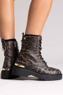 Combat boots με patern Xti 144391 - Leopard - thefashionproject.gr - Xti Footwear